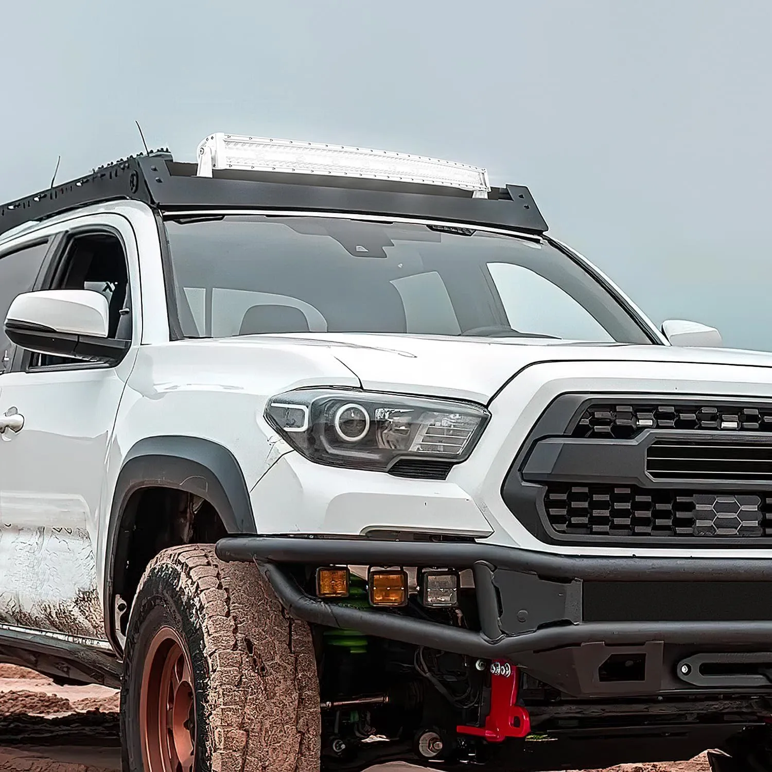42 Inch 320Leds Spot Flood Combo White Case Led Light Bar