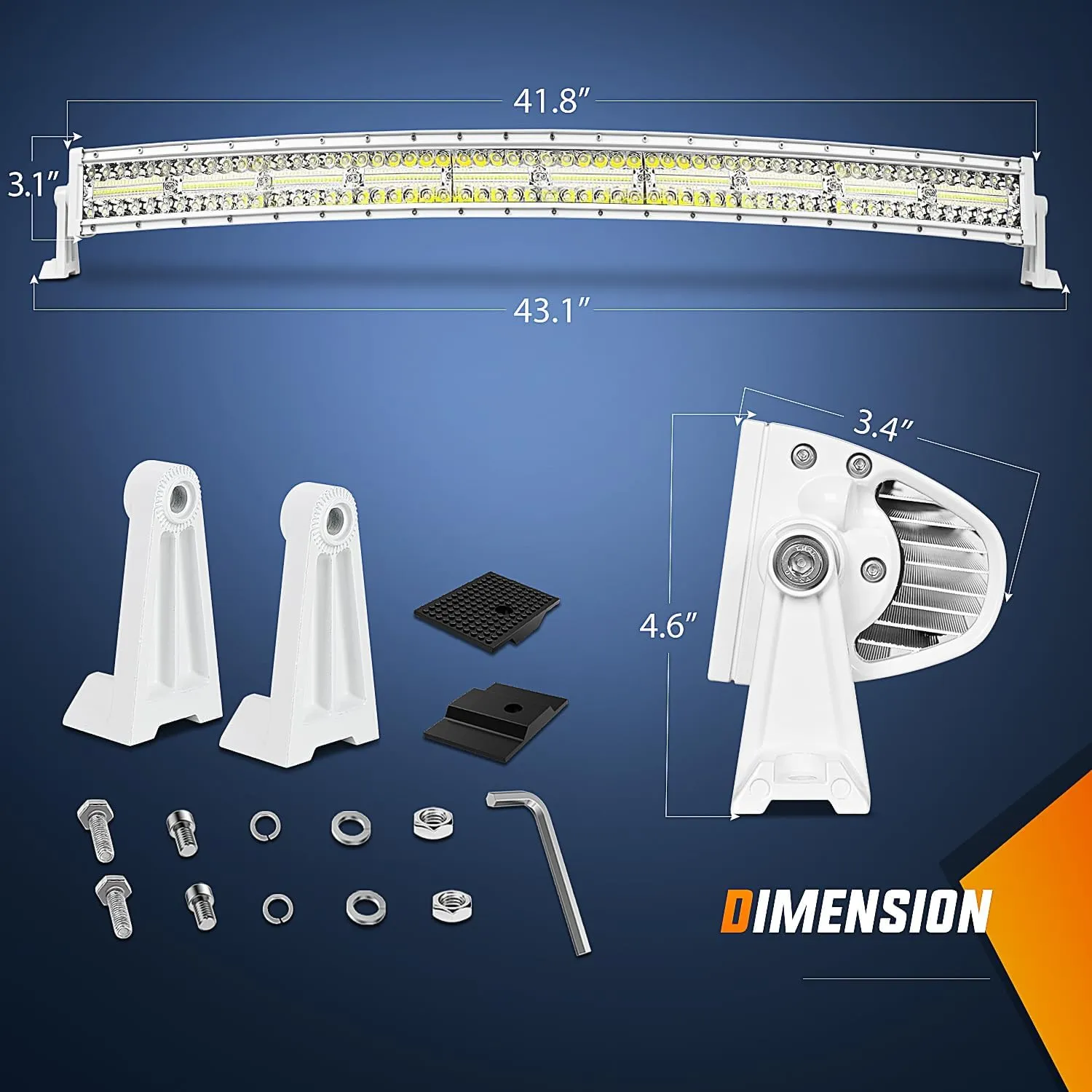 42 Inch 320Leds Spot Flood Combo White Case Led Light Bar
