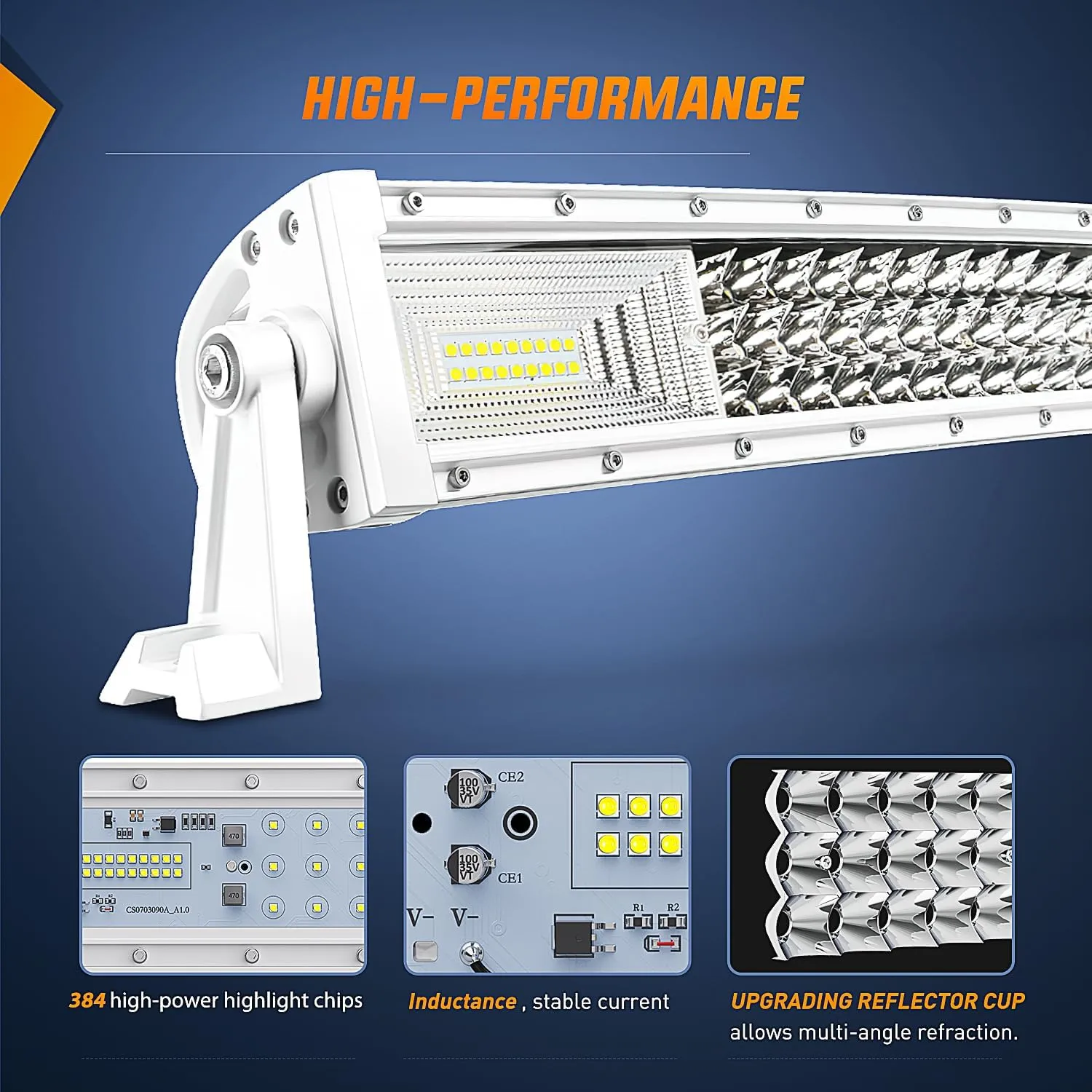 52 Inch 783W Spot Flood Combo White Case Led Light Bar