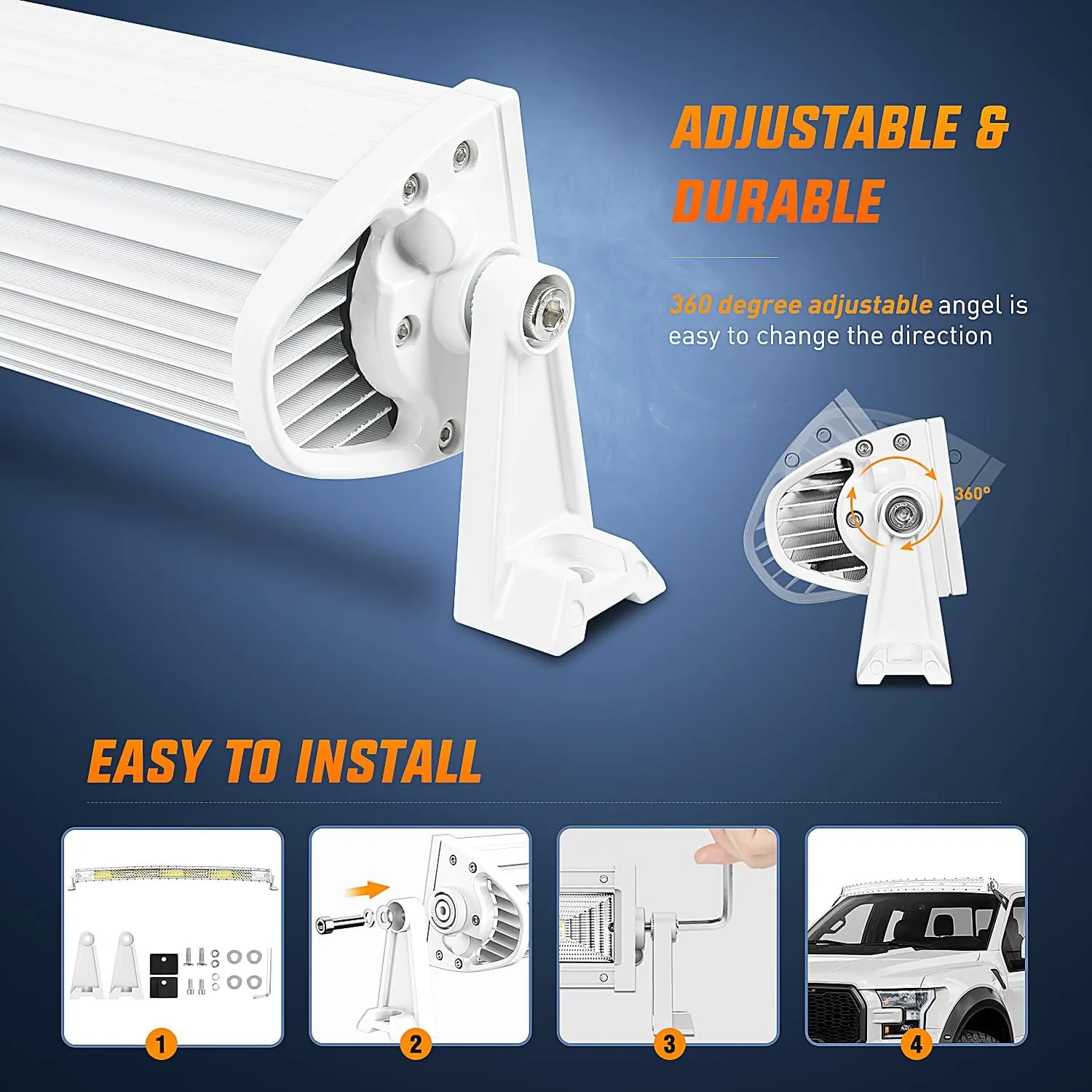 52 Inch 783W Spot Flood Combo White Case Led Light Bar