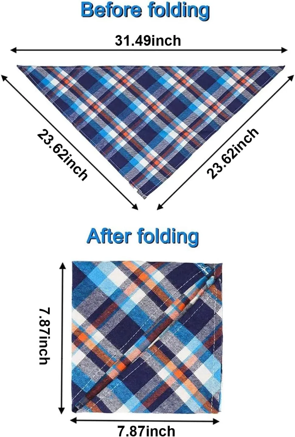 8 Pack Large Dog Bandanas, Reversible Plaid Dog Bandanas Boy Girl Painting Bibs Scarf Kerchief, Washable and Adjustable Spring Summer Fall Bandana for Dogs Cats Pets (XX-Large(80cm))