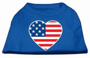 American Flag Heart Screen Print Shirt Blue Sm (10)