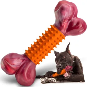 Apasiri Tough Dog Toys for Aggressive Chewers, Dogs Chew Toys for Medium/Large Breed, Nylon and Rubber Dog-Bones for Teething Chew, Peanut Butter Flavor
