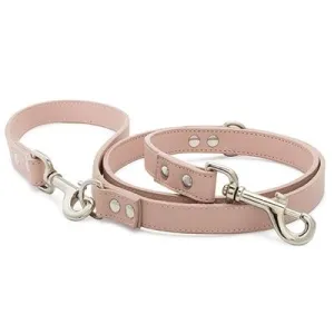 Blush Pebble Leather Adjustable Leash