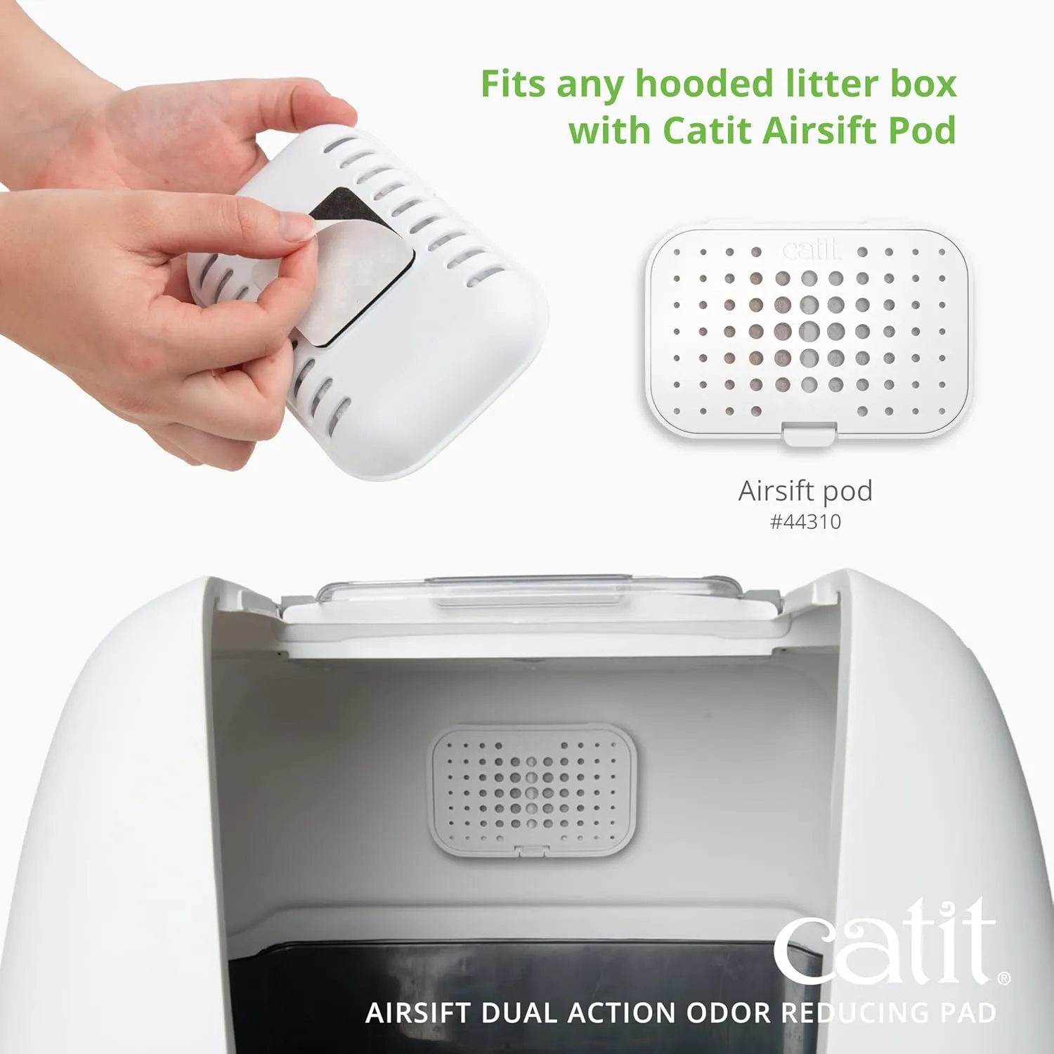 Catit Airsift Dual Action Air Purifier Pad, 2 Pack  Two Media Filter to Keep Litter Box Odors at Bay