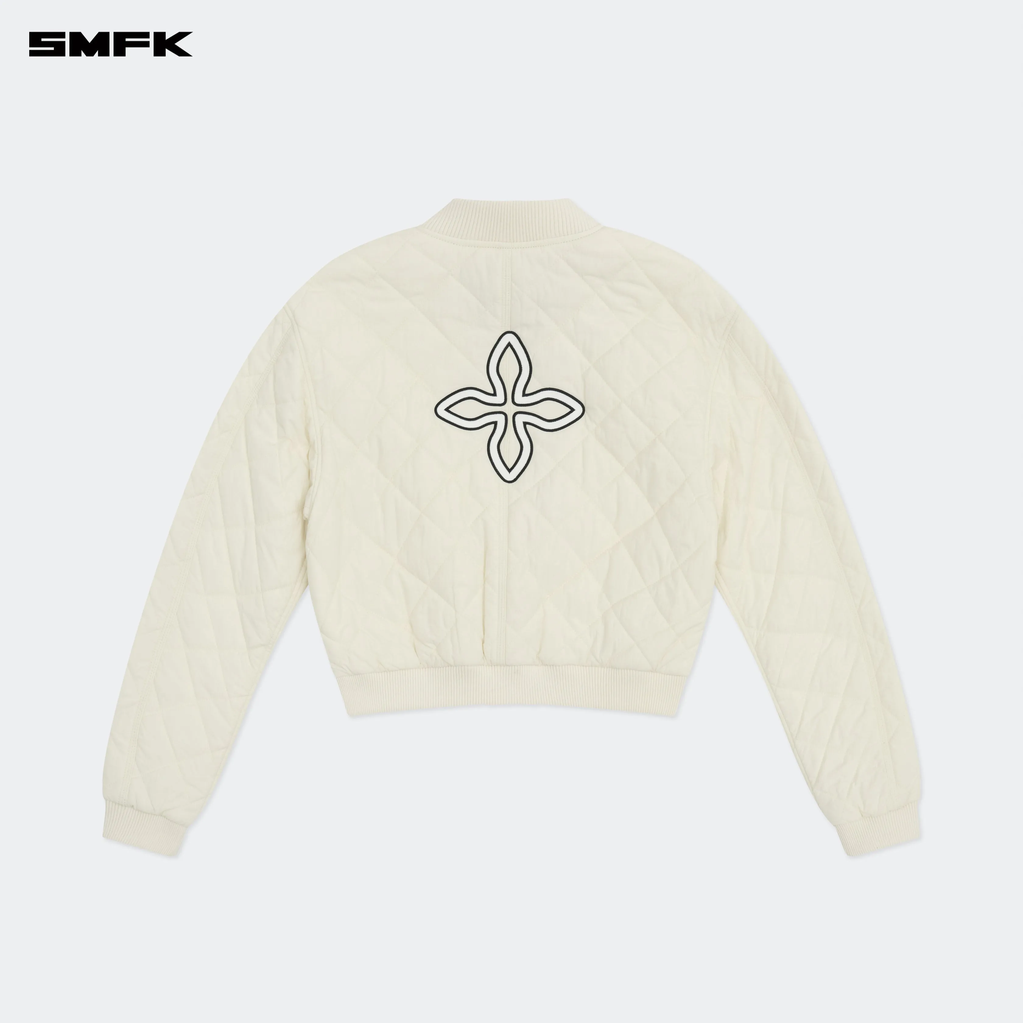 Compass Winter Badge Baseball Jacket In Cream