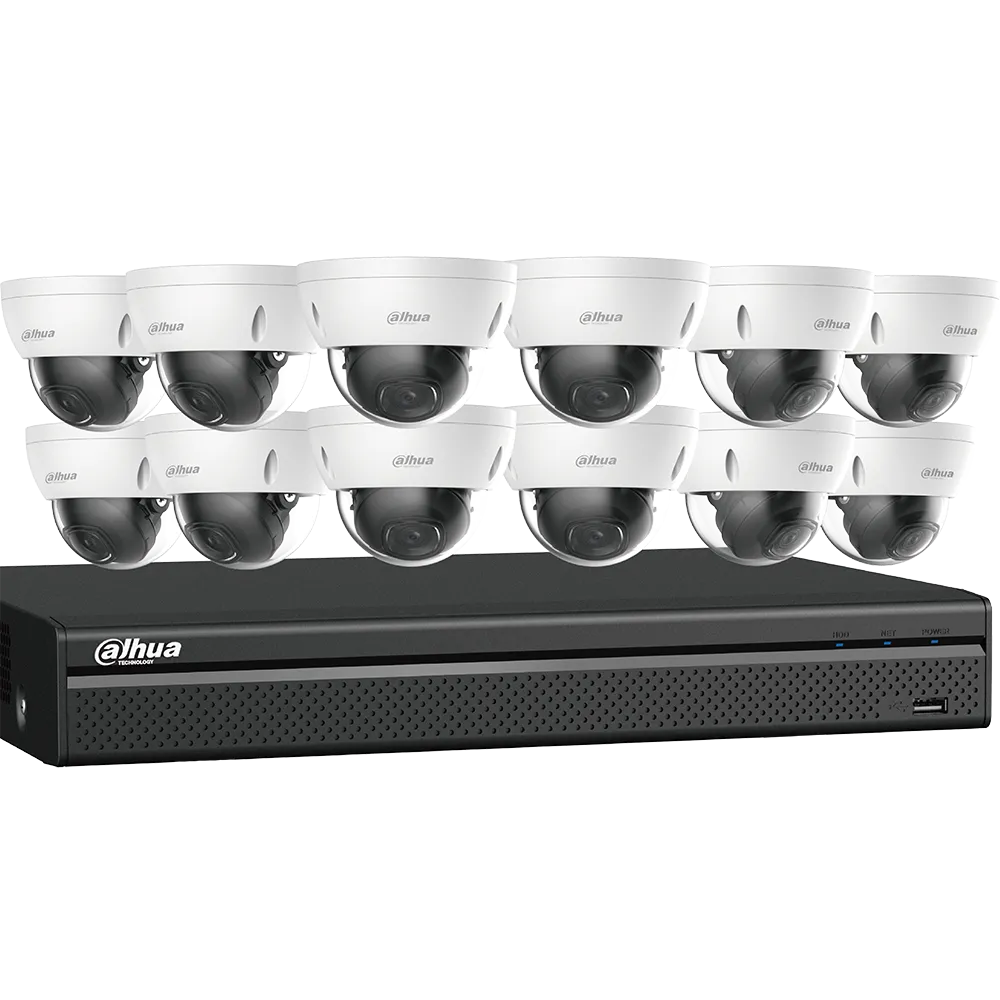 Dahua N568D124S 4K Starlight Network Security System 12 4K Dome Network Cameras with One (1) 16-channel 4K NVR
