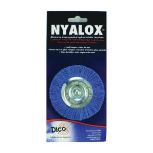 Dico 541-783-3 Mounted Wheel Brush, 3 in Dia, 1/4 in Arbor/Shank, Nylon Bristle