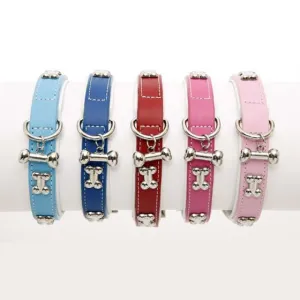 DOGUE Bones Leather Dog Collar