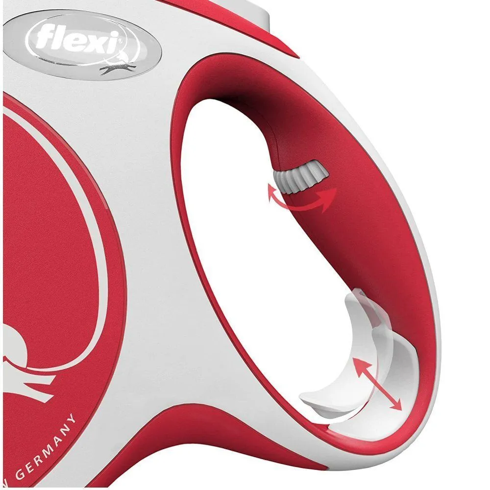 Flexi 5m Medium Red New Comfort Tape Retractable Dog Lead