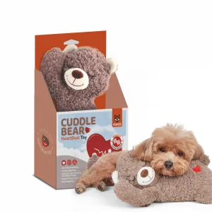 Fofos Cuddle Bear Heart Beat Toy for Dogs | For Medium Chewers (Brown)