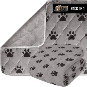 GORILLA GRIP Washable Puppy Pads, 34x21, Slip Resistant Dog Crate Mat, Waterproof Cloth Pee Pad for Training Puppies in Playpen, Reusable Pet Incontinence Blanket, Protects Sofa, Furniture, Floors