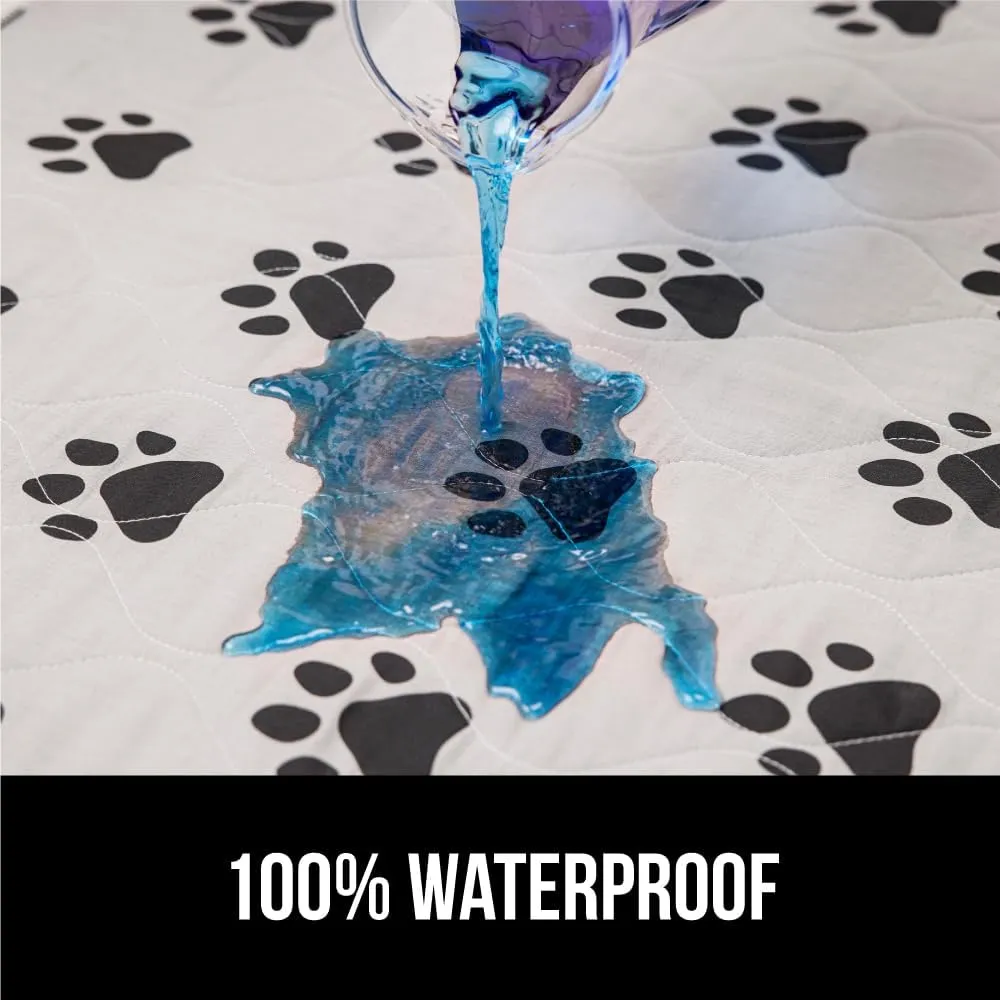 GORILLA GRIP Washable Puppy Pads, 34x21, Slip Resistant Dog Crate Mat, Waterproof Cloth Pee Pad for Training Puppies in Playpen, Reusable Pet Incontinence Blanket, Protects Sofa, Furniture, Floors