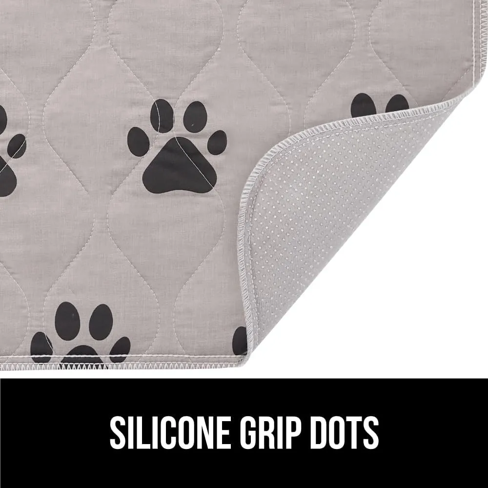 GORILLA GRIP Washable Puppy Pads, 34x21, Slip Resistant Dog Crate Mat, Waterproof Cloth Pee Pad for Training Puppies in Playpen, Reusable Pet Incontinence Blanket, Protects Sofa, Furniture, Floors