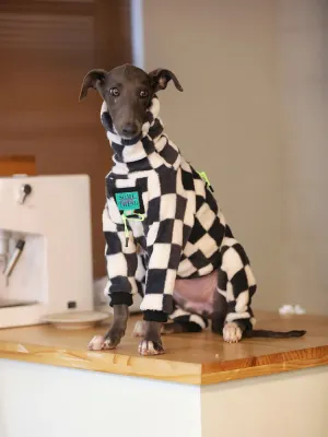Grey Plaid Dog Coat - Stylish Winter Clothing for Your Canine Companion