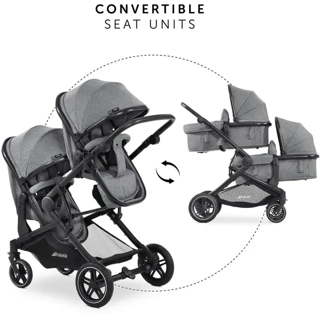 Hauck Atlantic Twin Double Stroller (Grey)