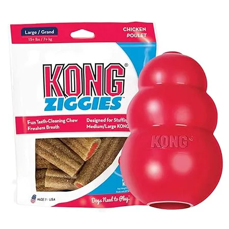 KONG Classic Durable Natural Rubber Dog Toy, Red