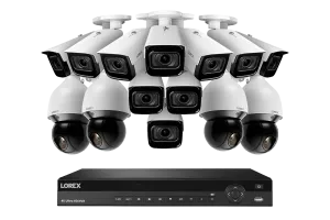 Lorex 4K 16-Channel 4TB Wired NVR System with 10 Nocturnal 3 Motorized Varifocal Smart Cameras and 4 PTZ Cameras