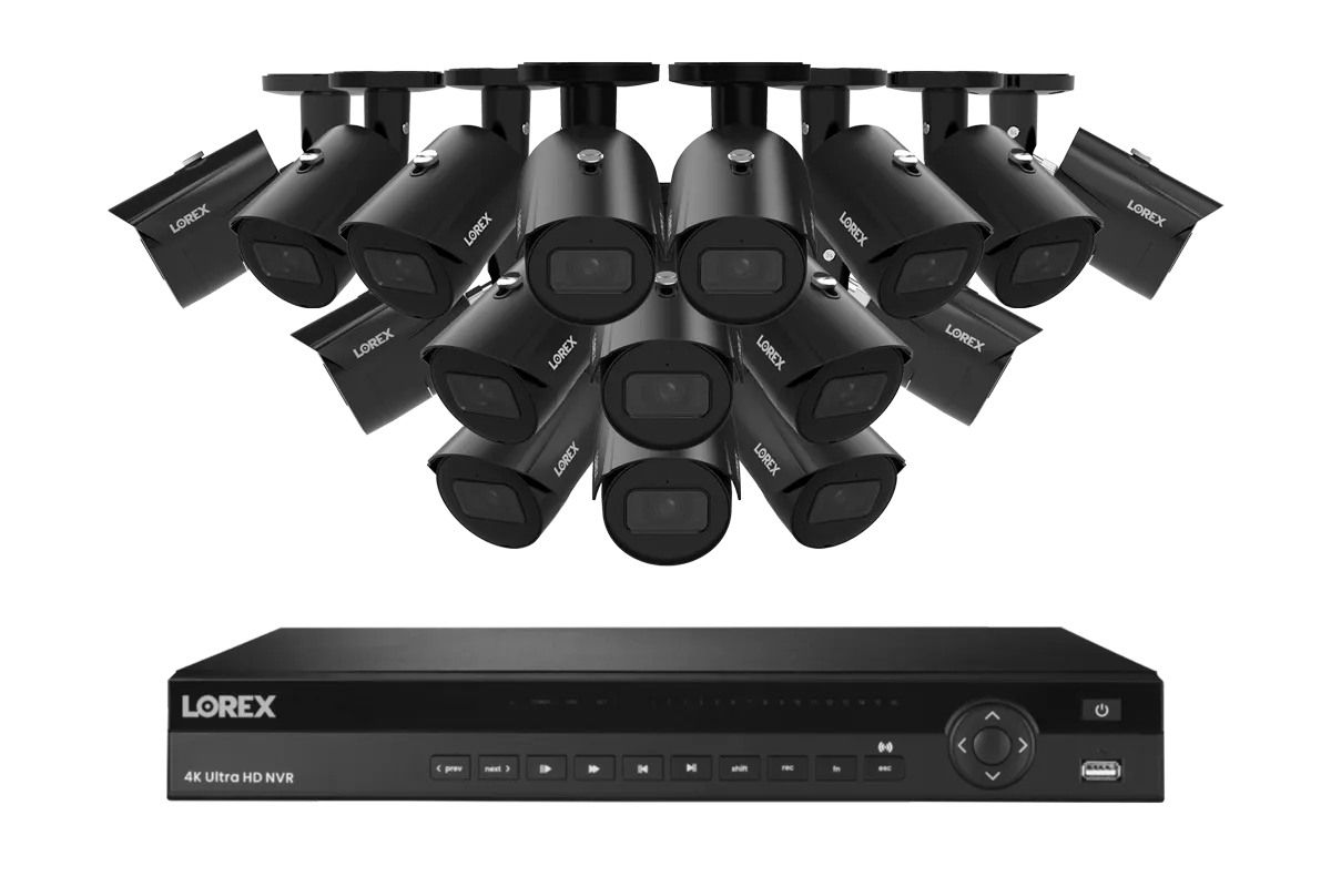 Lorex Elite Series 4K 16 Camera Capable 4TB Wired NVR System with 4MP (2K) A4 IP Bullet Cameras