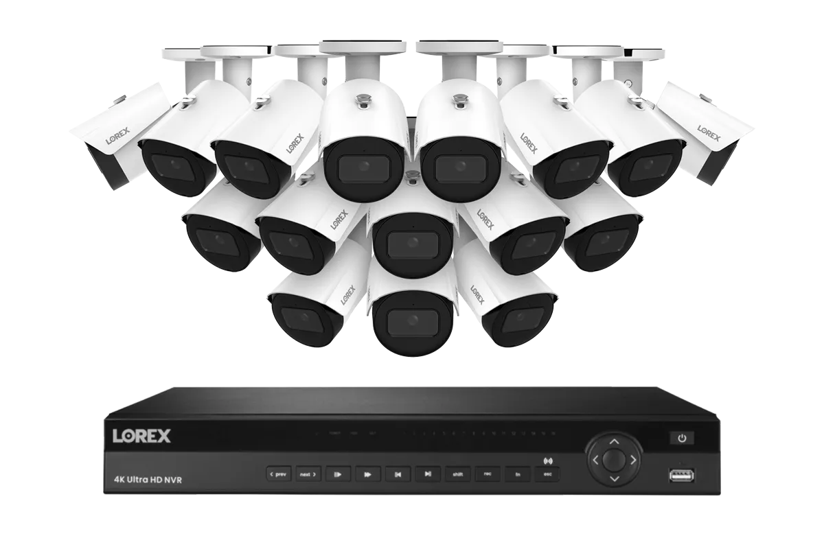 Lorex Elite Series 4K 16 Camera Capable 4TB Wired NVR System with 4MP (2K) A4 IP Bullet Cameras