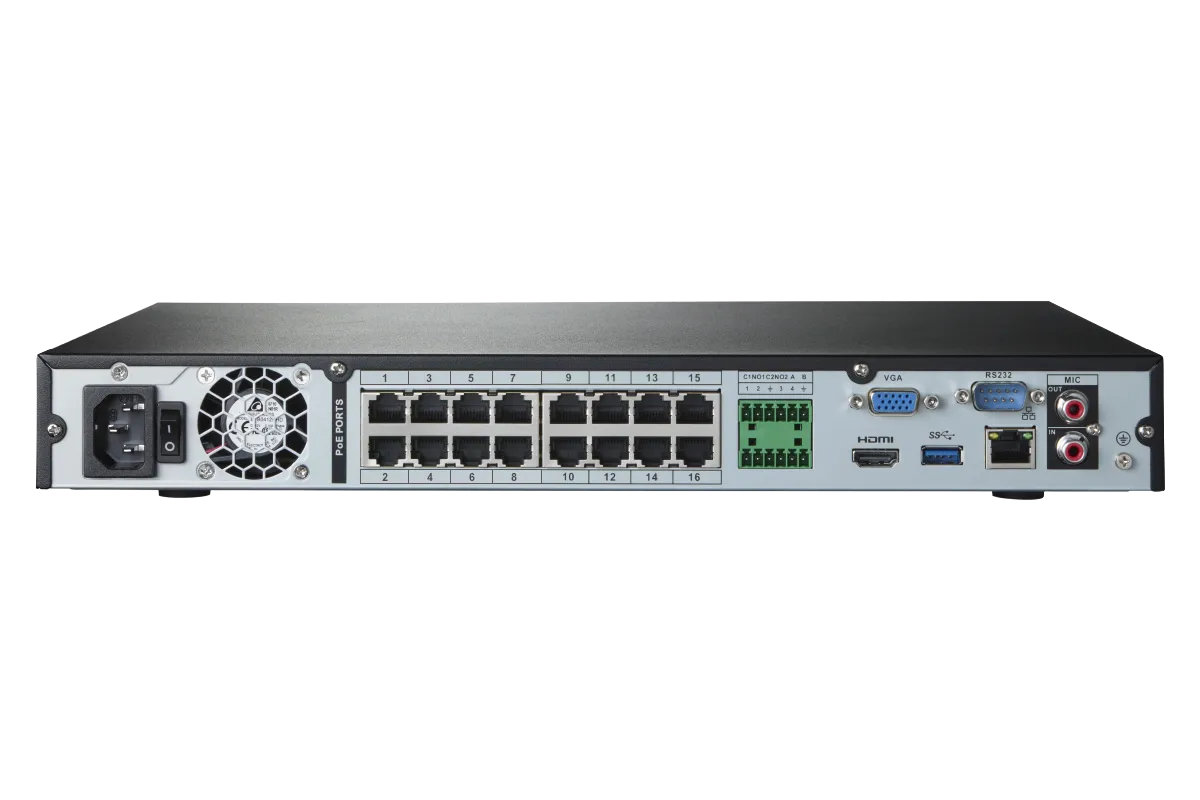 Lorex Elite Series 4K 16 Camera Capable 4TB Wired NVR System with 4MP (2K) A4 IP Bullet Cameras