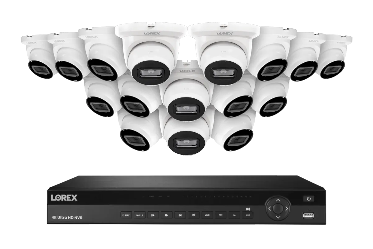 Lorex Elite Series NVR with A4 4MP (2K) IP Turret Cameras - 4K 16-Channel 4TB Wired System