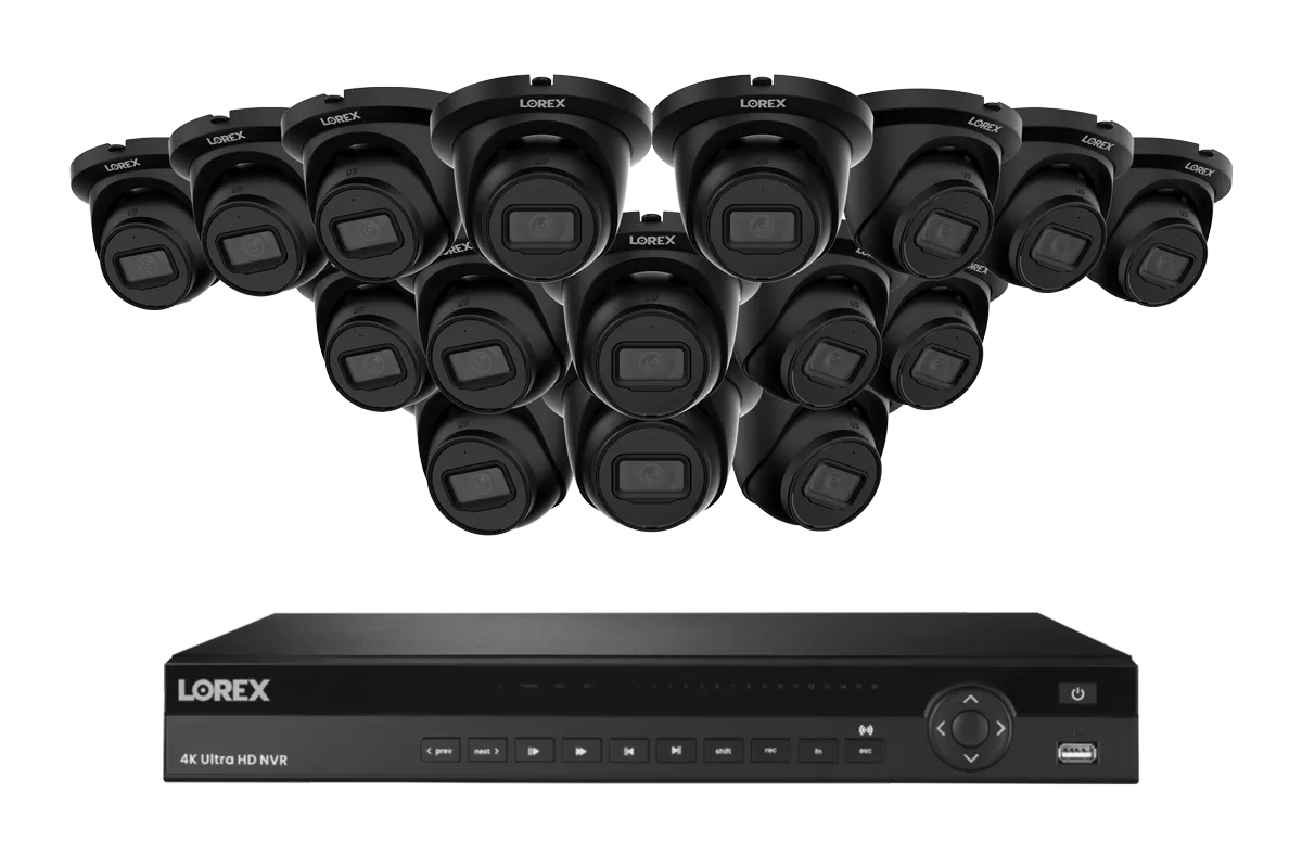 Lorex Elite Series NVR with A4 4MP (2K) IP Turret Cameras - 4K 16-Channel 4TB Wired System