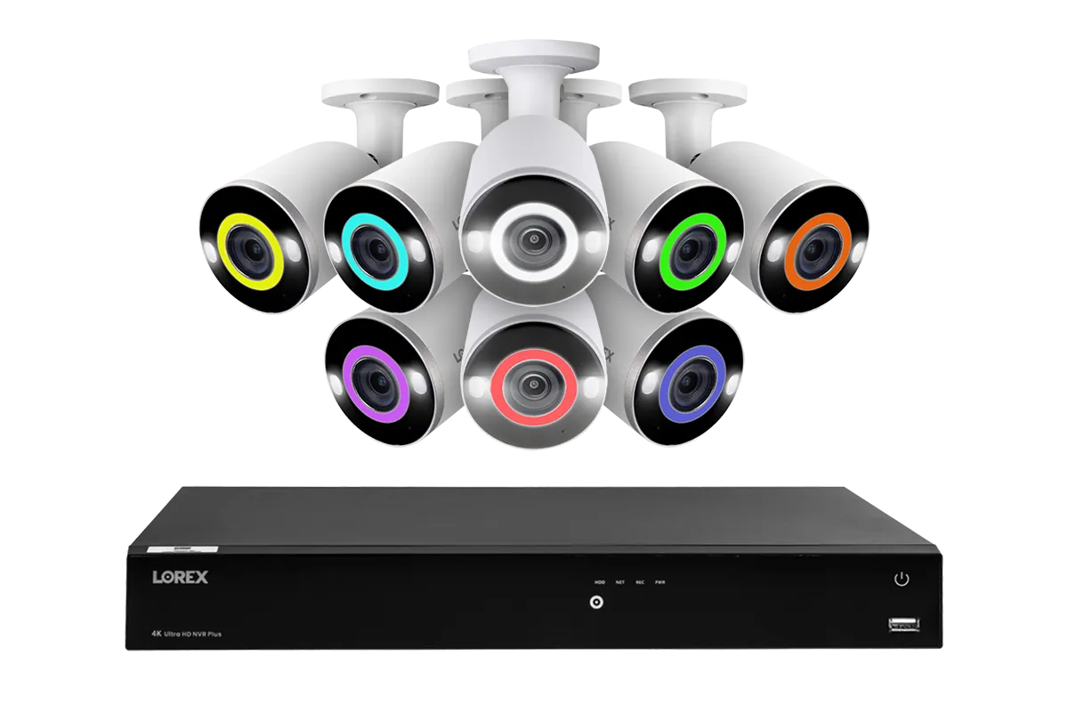 Lorex Fusion 4K (16 Camera Capable) 3TB Wired NVR System with Bullet Camera Featuring Smart Security Lighting and 2-Way Audio