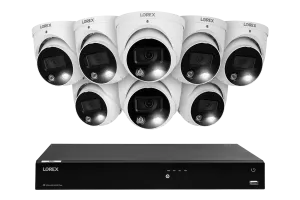 Lorex Fusion 4K (16 Camera Capable) 3TB Wired NVR System with Dome Cameras Featuring Smart Deterrence and Two-Way Talk