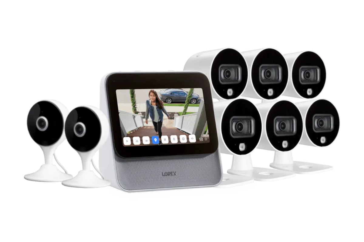 Lorex Smart Home Security Center with Six 1080p Outdoor and Two 2K Indoor Wi-Fi Security Cameras