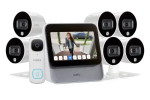 Lorex Smart Home Security Center with Six 1080p Outdoor Wi-Fi Cameras and 2K Video Doorbell