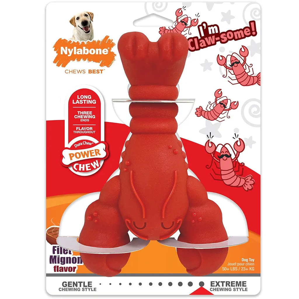 Nylabone Power Chew Lobster Dog Toy, Red