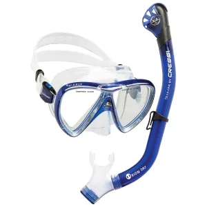 Open Box Cressi Ikarus Mask with Orion Dry Snorkel Combo - Translucent Cobalt