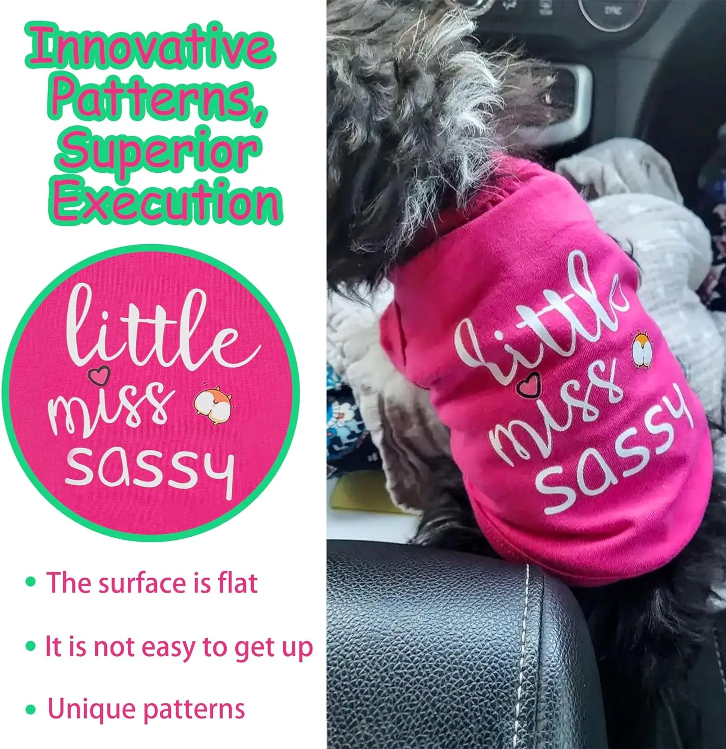 Paiaite Dog Clothes Fashionable Sleeveless Pet Vest: 'Little Miss Sassy' Printed Cotton Dog Shirt, Ideal for Small, Medium, and Large Breeds, Ensuring Comfort and Breathability Blue M