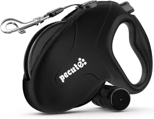 Pecute 32ft Retractable Dog Leash with Reflective Strips, 360 Tangle-Free, One-Button Control & Sturdiness Nylon Material, Long Leash Retractable with Poop Bag Holder for Medium Large Dog