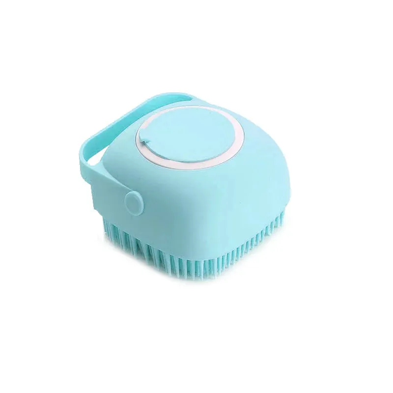 Pet Bathing Brush – Soft Silicone Massager with Built-In Shower Gel Dispenser for Dogs and Cats