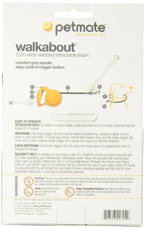 Petmate Walkabout Wide Retractable Leash Black Large