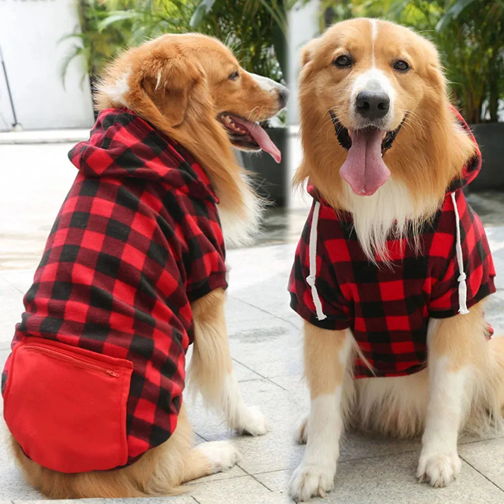 Plaid Perfection: Winter Warmth for Large Dogs - Stylish Pet Dog Coat for Labrador, Golden Retrievers, and Big Breeds