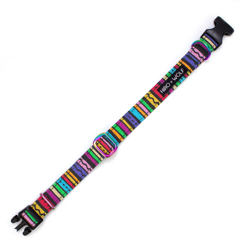 Rainbow Stripe Adjustable Dog Collar