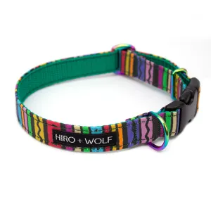 Rainbow Stripe Adjustable Dog Collar