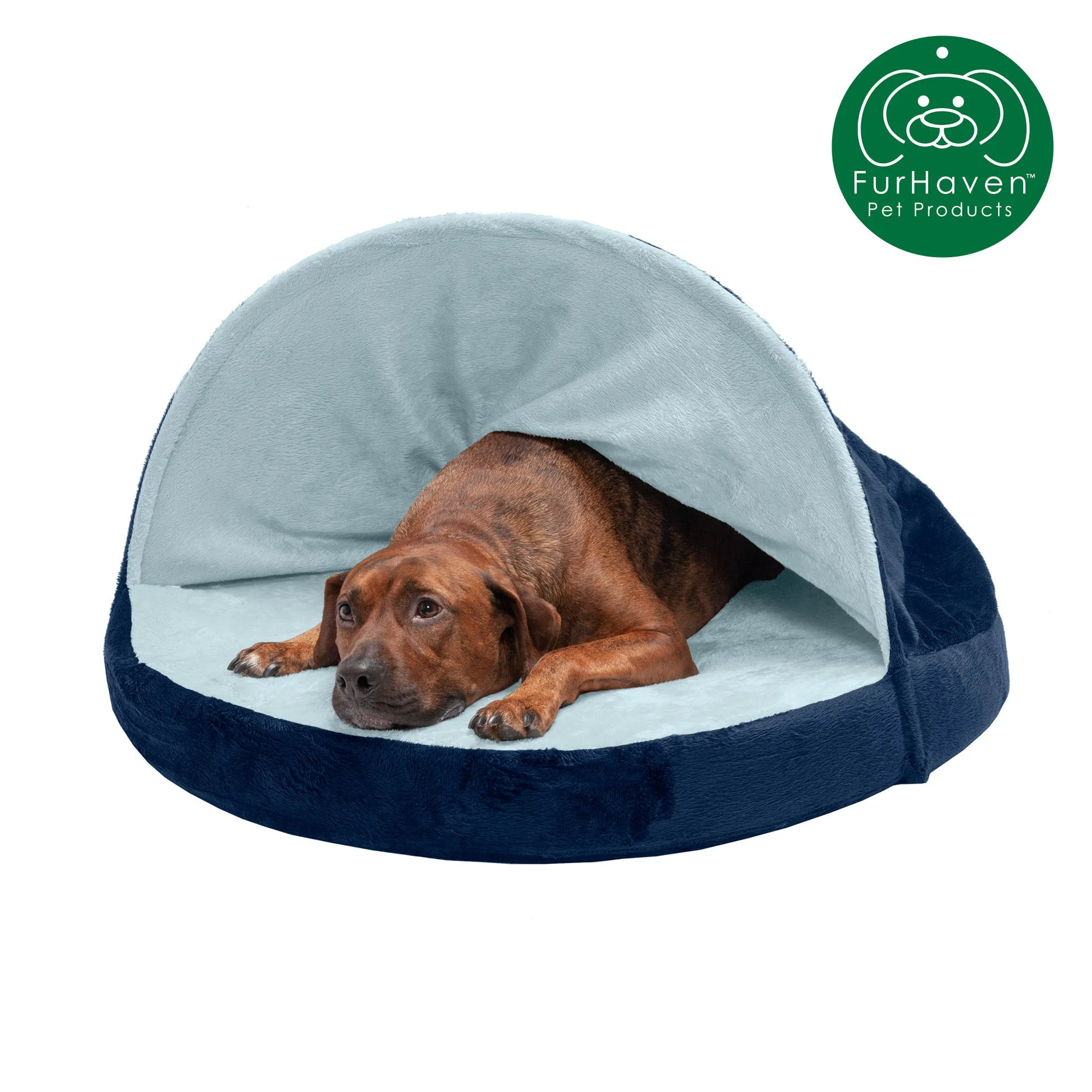 Round Microvelvet Snuggery Burrow Pet Bed