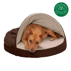 Round Microvelvet Snuggery Burrow Pet Bed