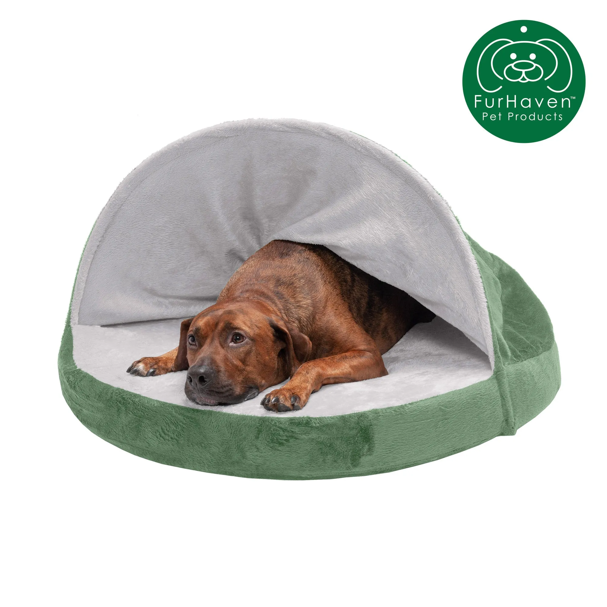 Round Microvelvet Snuggery Burrow Pet Bed