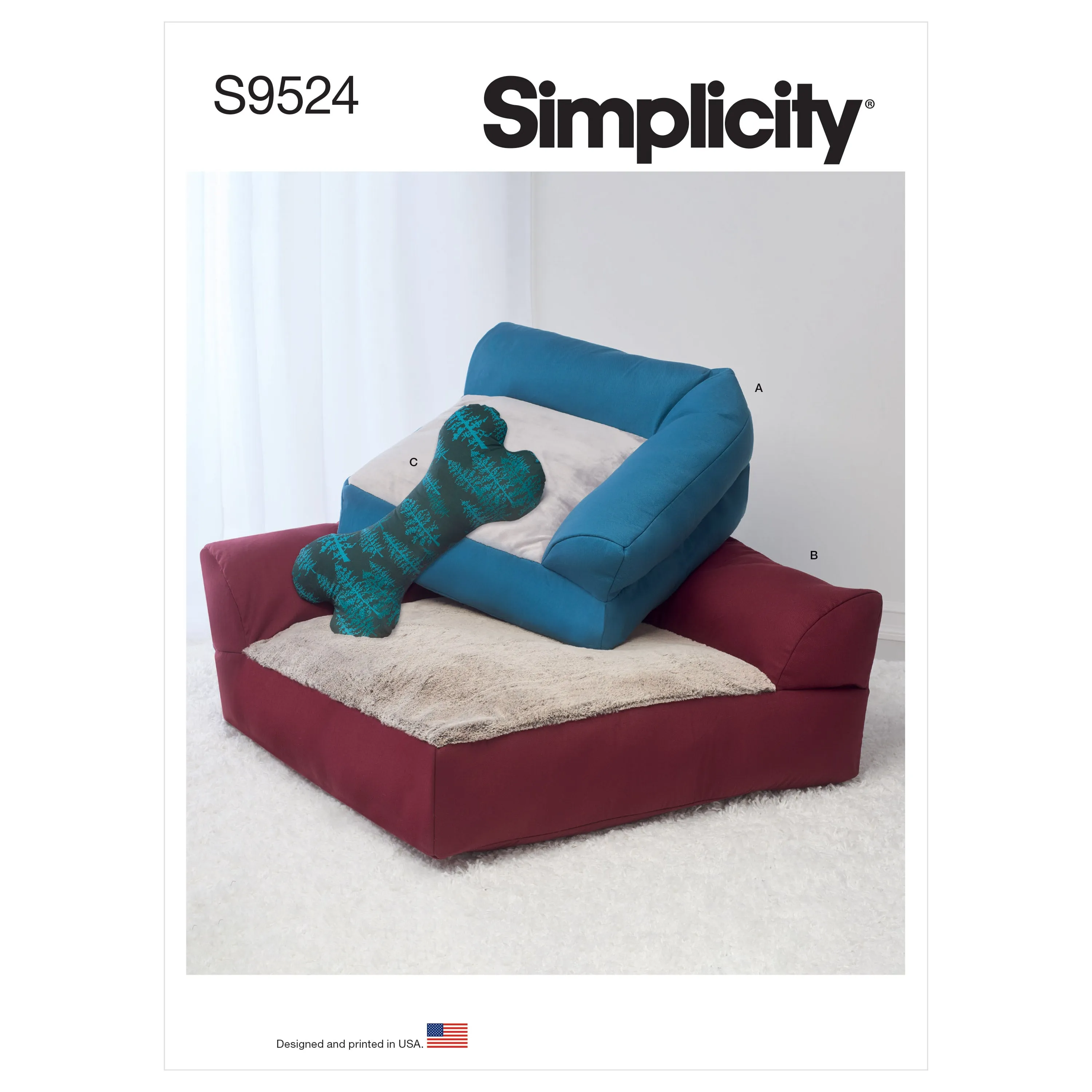 Simplicity 9524 Dog Beds and Stuffed Pillow Toy pattern
