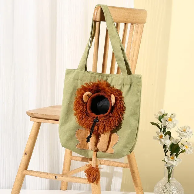 Soft Breathable Lion Design Pet Carrier