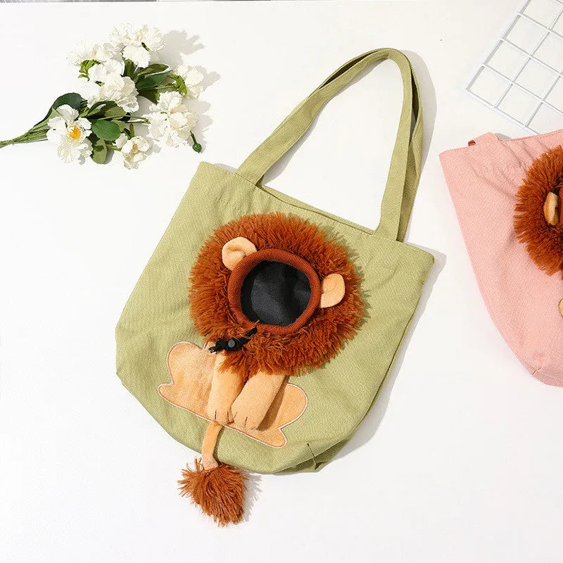 Soft Breathable Lion Design Pet Carrier