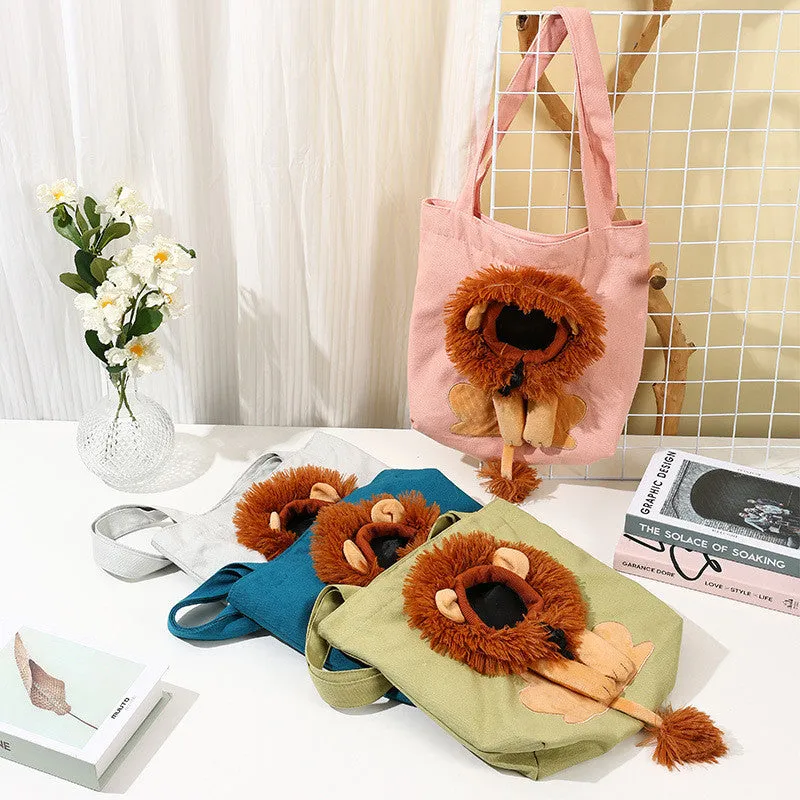 Soft Breathable Lion Design Pet Carrier