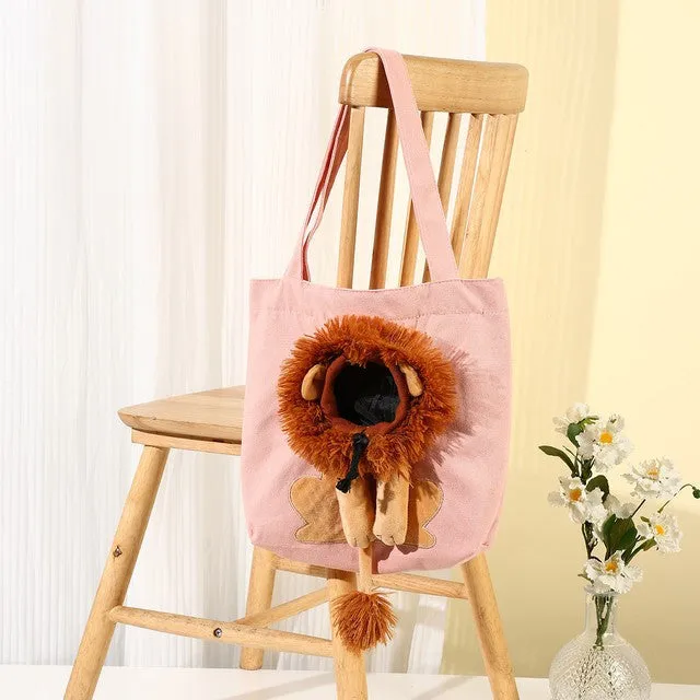 Soft Breathable Lion Design Pet Carrier