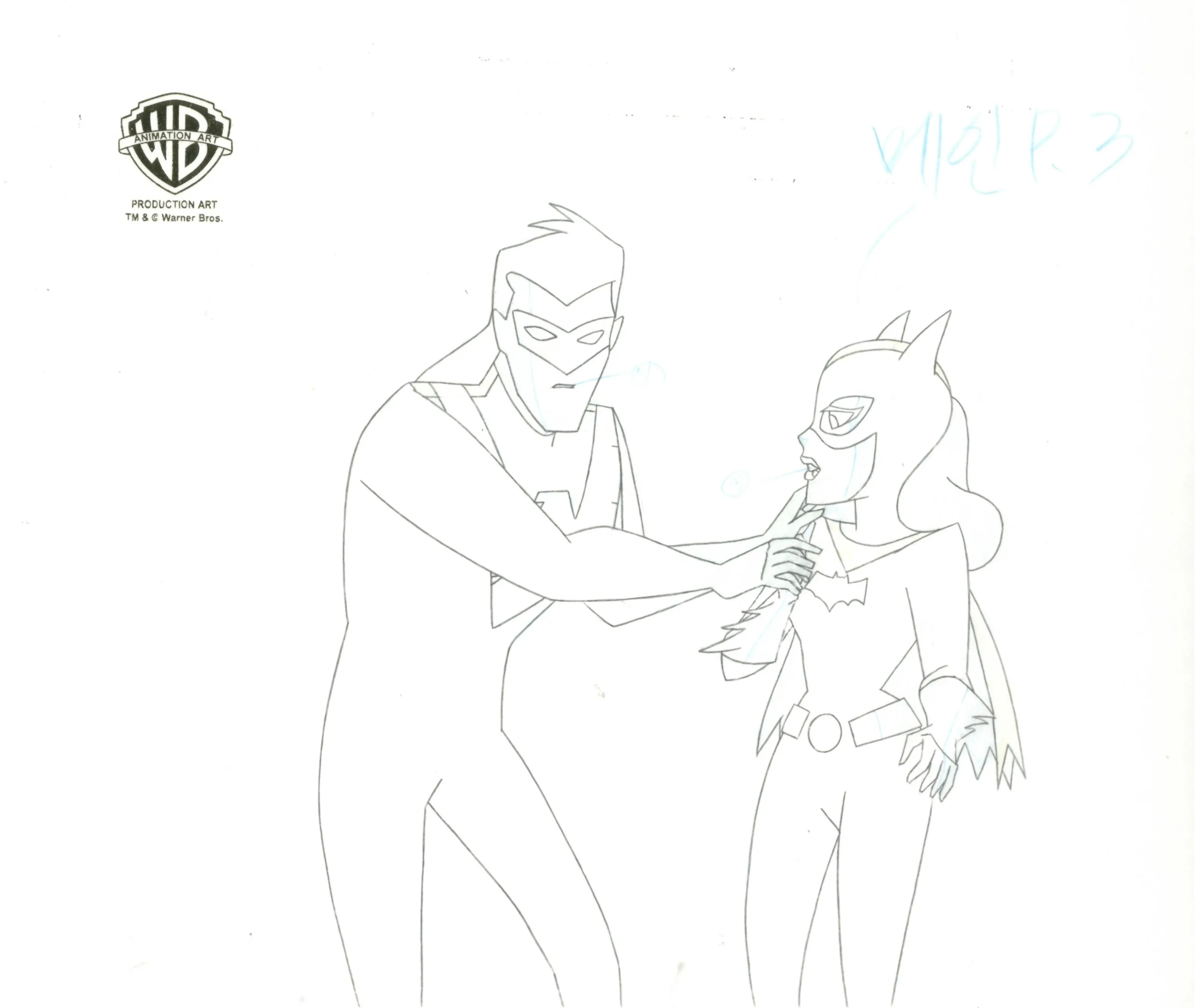 The New Batman Adventures Original Production Cel with Matching Drawing: Nightwing, Batgirl